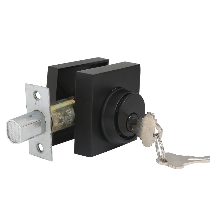 3601 Modern Square Square Cilindru Blocarea Deadbolt pentru ușa din față grea - Matte Negru